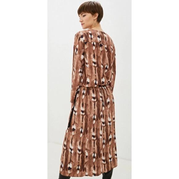 Malene Birger Maxi Dress ~ Eliah Silk Animal Print Shibori Look ~ Sz 38 - Picture 11 of 13